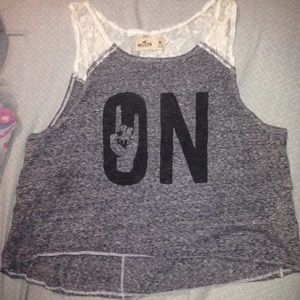 lace hollister cropped tank
